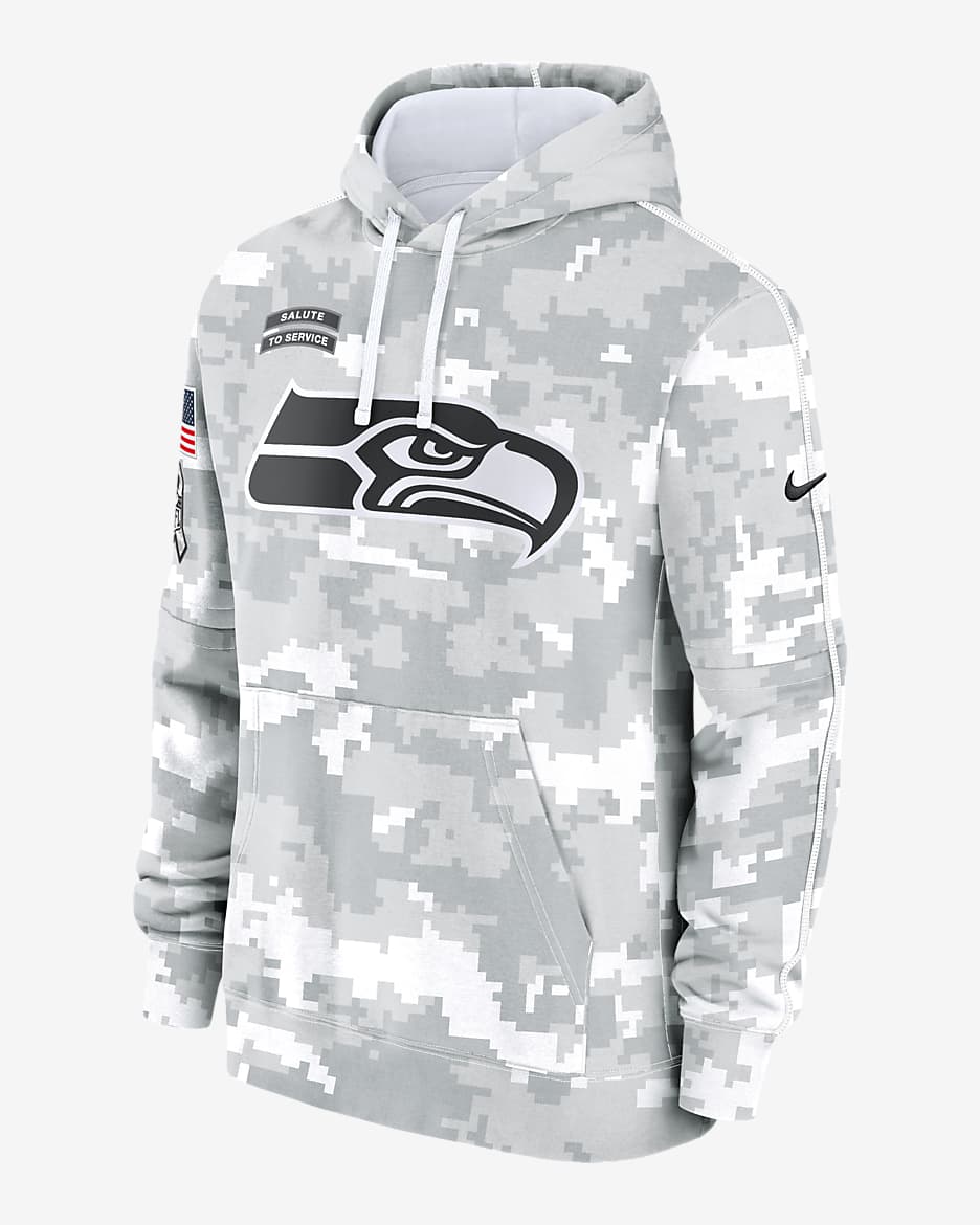 Rare LARGE 100% Nike 2016 online Seattle Seahawks Salute To Service Hoodie Slim fit L